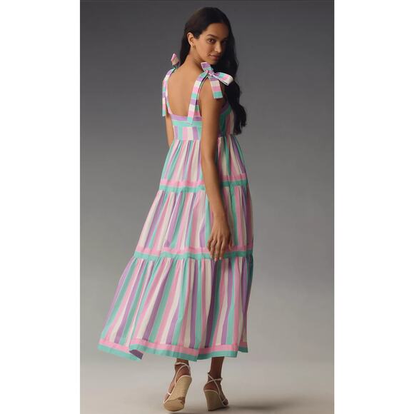 NWT Anthropologie Square-Neck Cotton Maxi Dress - Size 10 - Picture 4 of 6